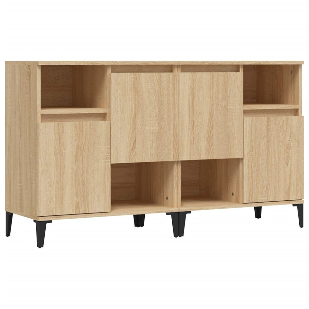 Vidaxl (Sonoma Oak, 2 Pcs) Sideboards Storage Side Cabinet Cupboard Highboard Engineered Wood