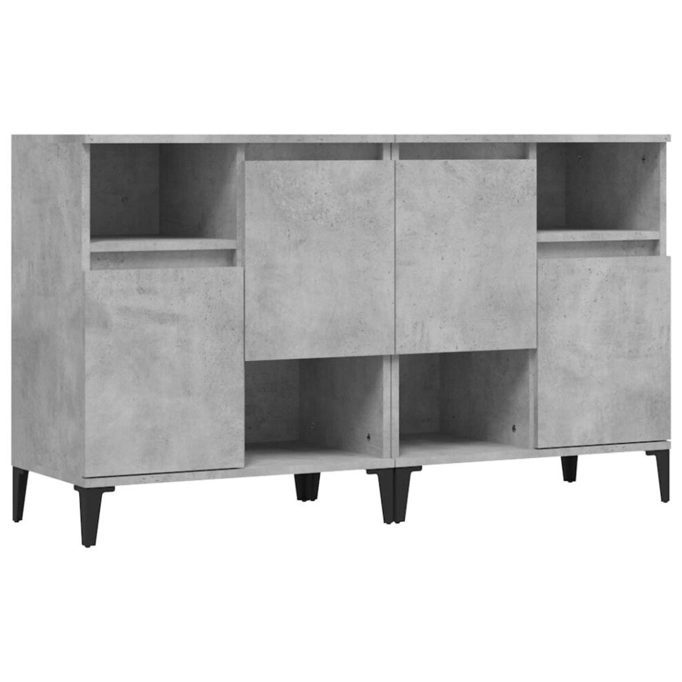 (concrete grey, 2 pcs) vidaXL Sideboards Storage Side Cabinet Cupboard Highboard Engineered Wood