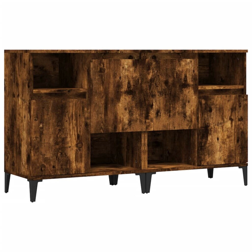 Vidaxl (Smoked Oak, 2 Pcs) Sideboards Storage Side Cabinet Cupboard Highboard Engineered Wood