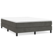 (dark grey, 25 cm/ 4ft6 double) vidaXL Box Spring Bed Frame Mattress Foundation Upholstered Bed Base Velvet