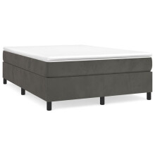 (dark grey, 35 cm/ 4ft6 double) vidaXL Box Spring Bed Frame Mattress Foundation Upholstered Bed Base Velvet