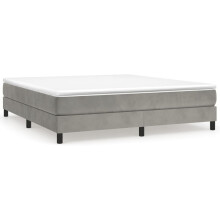 (light grey, 25 cm/ 6ft super king size) vidaXL Box Spring Bed Frame Mattress Foundation Upholstered Bed Base Velvet