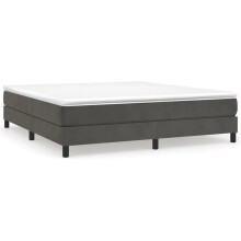 (dark grey, 25 cm/ 6ft super king size) vidaXL Box Spring Bed Frame Mattress Foundation Upholstered Bed Base Velvet