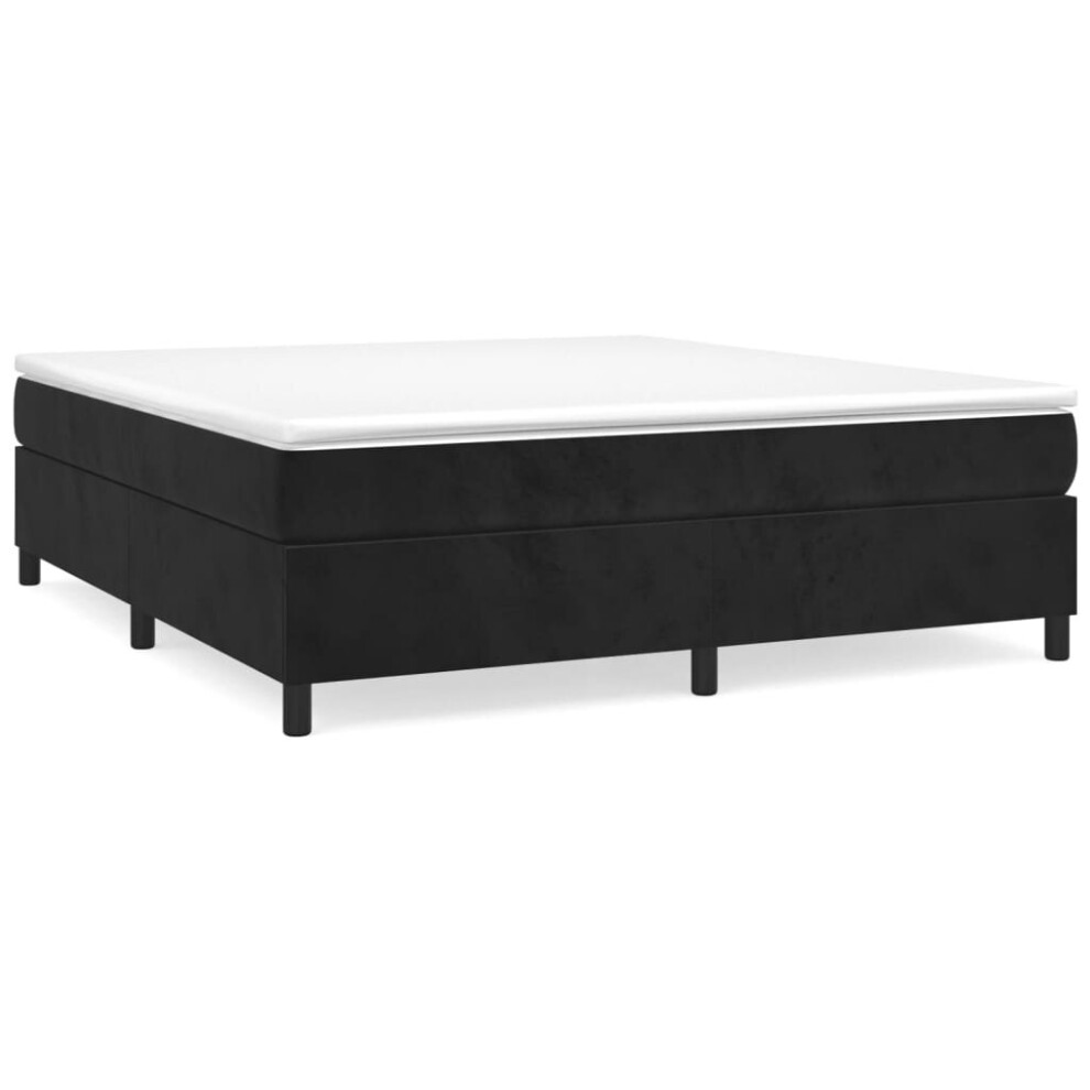 New Vidaxl (, 35 Cm/ 6Ft Super King Size) Box Spring Bed Frame Mattress Foundation Upholstered Bed Base Velvet Black