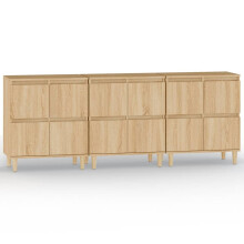 (sonoma oak, 3 pcs) vidaXL Sideboards Storage Side Cabinet Cupboard Highboard Engineered Wood
