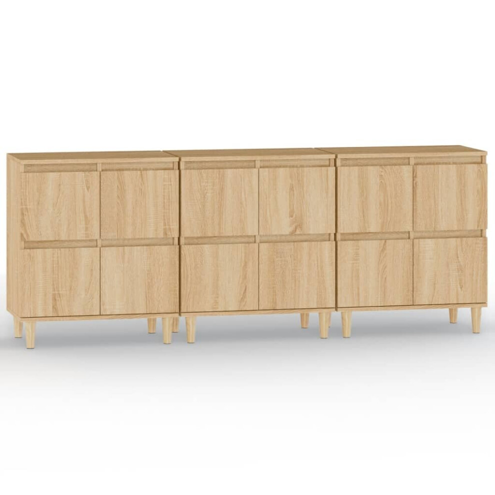 vidaXL - Sideboard - Sonoma Oak - 4 Door - Brown - 70 x 60 x 35 cm - Image 2