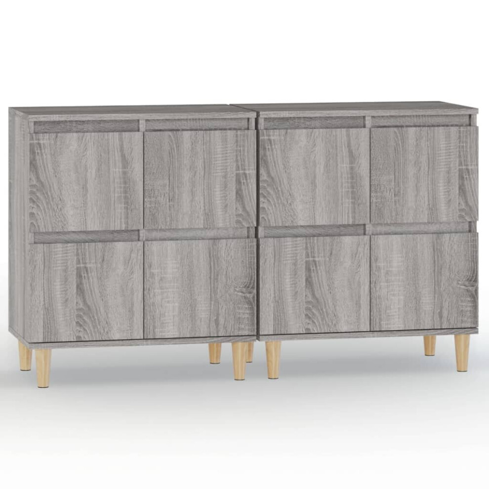 Vidaxl (Grey Sonoma, 2 Pcs) Sideboards Storage Side Cabinet Cupboard Highboard Engineered Wood