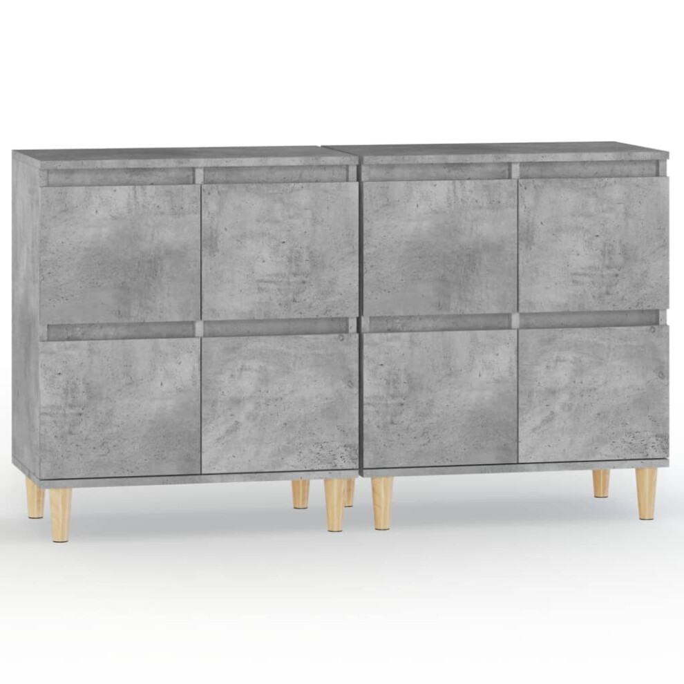 Vidaxl (Concrete Grey, 2 Pcs) Sideboards Storage Side Cabinet Cupboard Highboard Engineered Wood