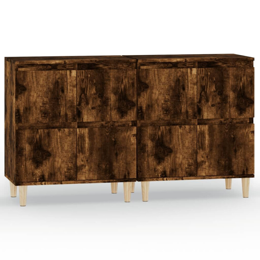 Vidaxl (Smoked Oak, 2 Pcs) Sideboards Storage Side Cabinet Cupboard Highboard Engineered Wood