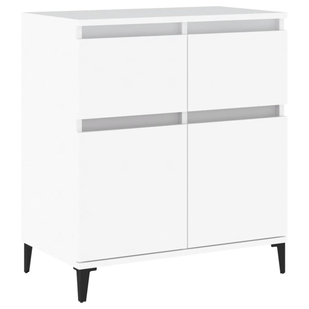 (white) vidaXL Sideboard Storage Cabinet Cupboard Highboard for Home Engineered Wood