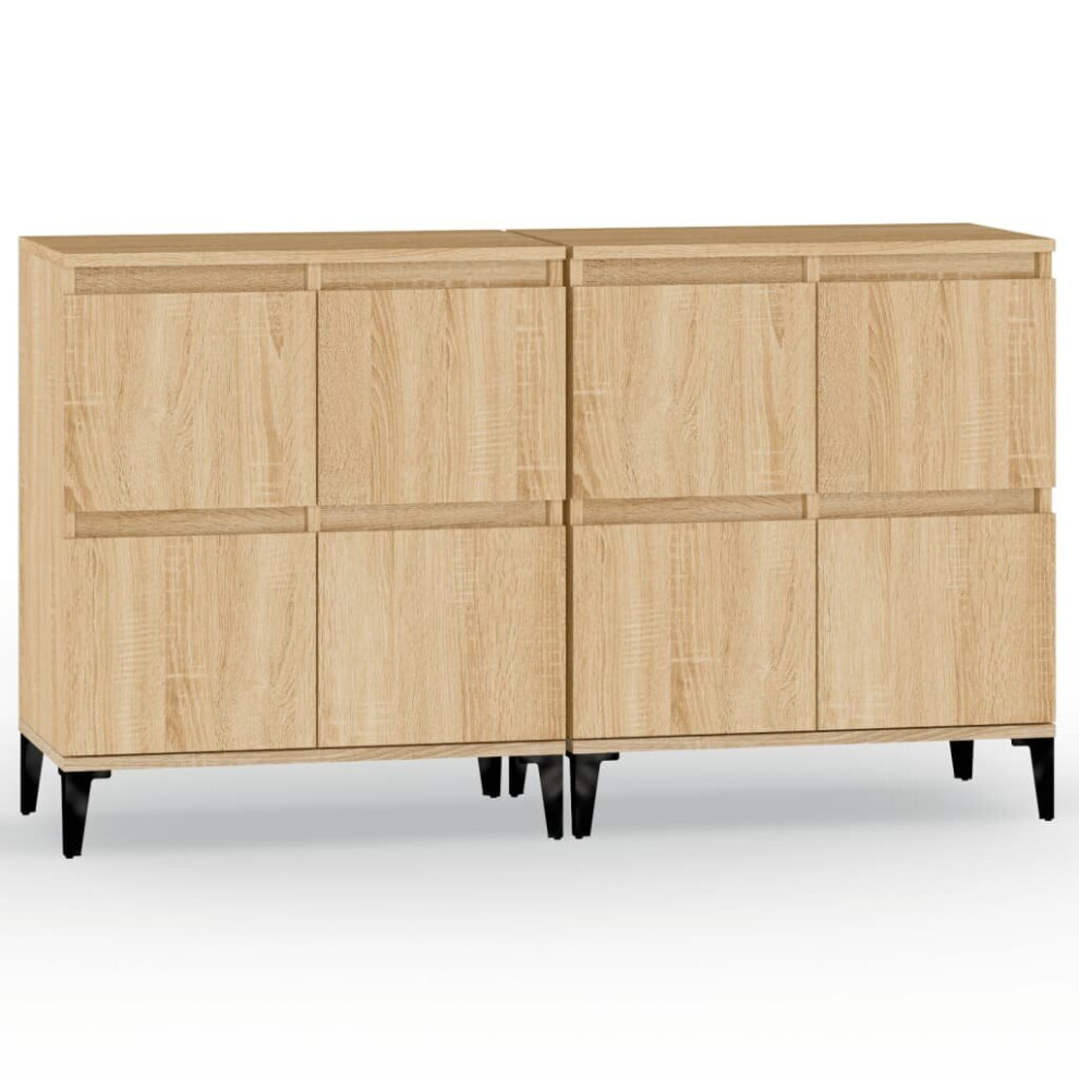 Vidaxl (Sonoma Oak, 2 Pcs) Sideboards Storage Side Cabinet Cupboard Highboard Engineered Wood