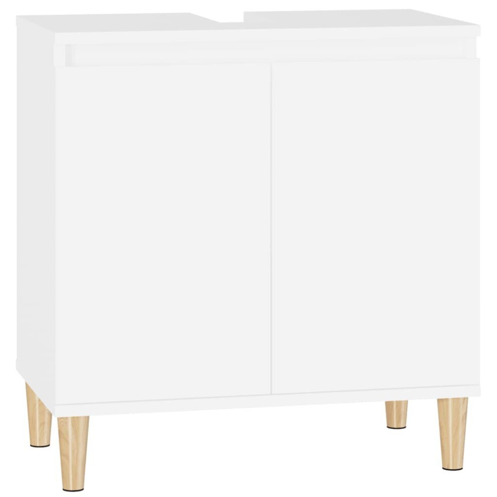 Vidaxl (White) Sink Cabinet Vanity Unit Storage Under Sink Cabinet Engineered Wood