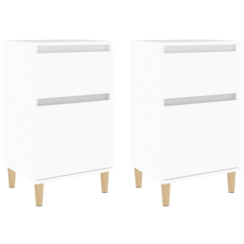VidaXL (white, 2 pcs) vidaXL Bedside Cabinets Bedside Table Nightstand Table Side Table End Table