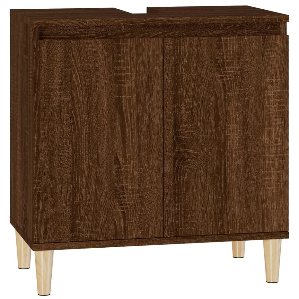 (brown oak) vidaXL Sink Cabinet Vanity Unit Storage Under Sink Cabinet Engineered Wood