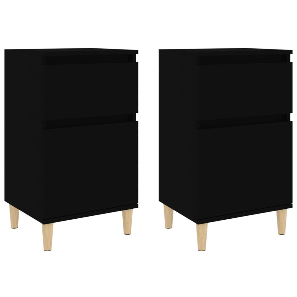 (black, 2 pcs) vidaXL Bedside Cabinets Bedside Table Nightstand Table Side Table End Table