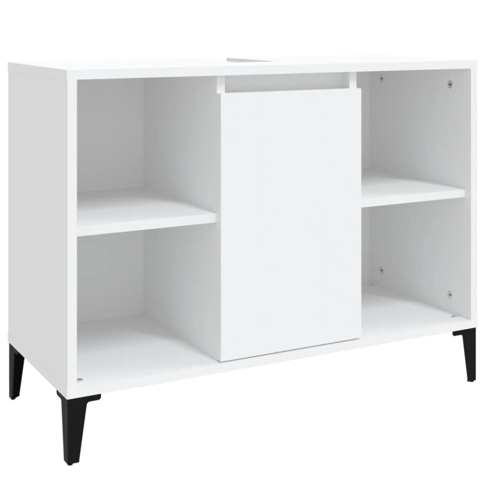 Vidaxl (White) Sink Cabinet Vanity Unit Storage Under Sink Cabinet Engineered Wood White
