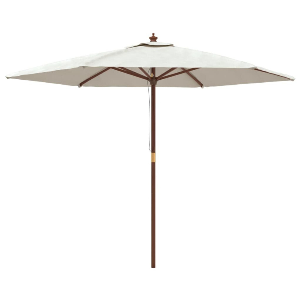 Vidaxl (Sand) Garden Parasol Outdoor Umbrella Parasol Sun Shade With Wooden Pole