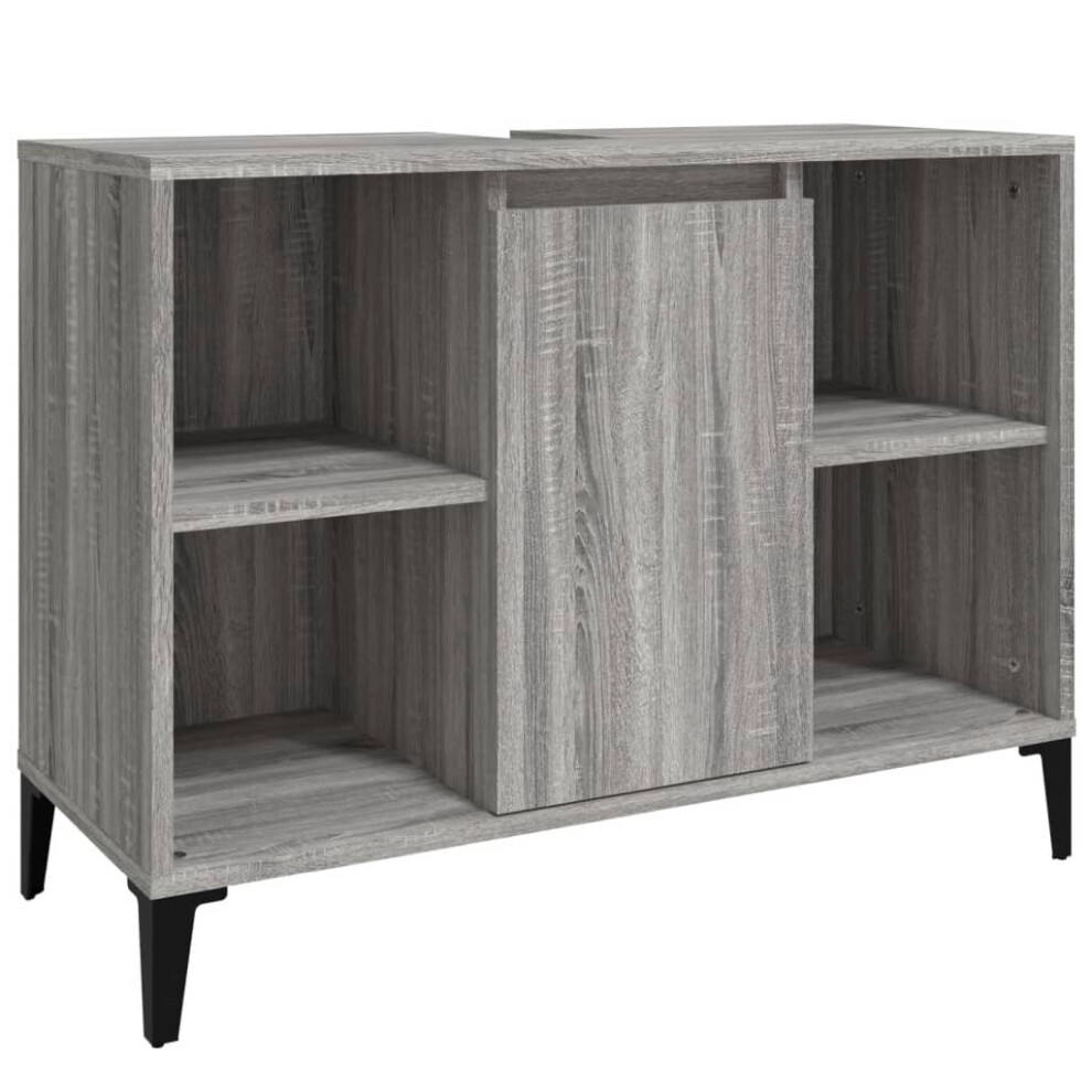Vidaxl (Grey Sonoma) Sink Cabinet Vanity Unit Storage Under Sink Cabinet Engineered Wood