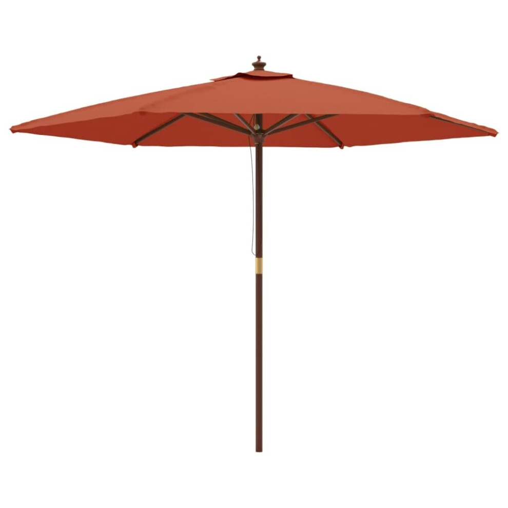 (terracotta) vidaXL Garden Parasol Outdoor Umbrella Parasol Sun Shade with Wooden Pole