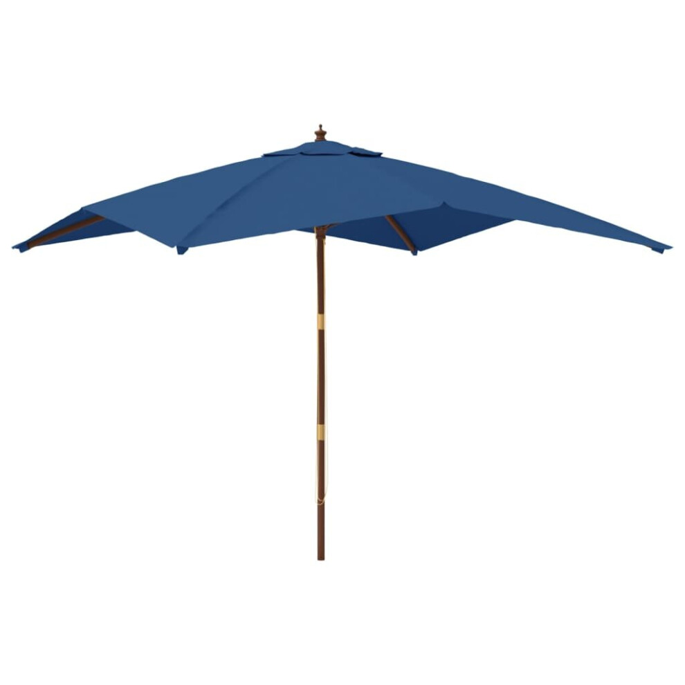 Vidaxl (Blue) Garden Parasol Umbrella With Wooden Pole Outdoor Parasol Sun Umbrella