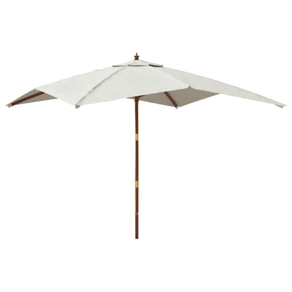 Vidaxl (Sand) Garden Parasol Umbrella With Wooden Pole Outdoor Parasol Sun Umbrella