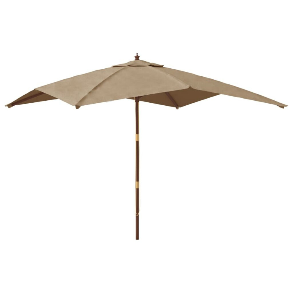 Vidaxl (Taupe) Garden Parasol Umbrella With Wooden Pole Outdoor Parasol Sun Umbrella