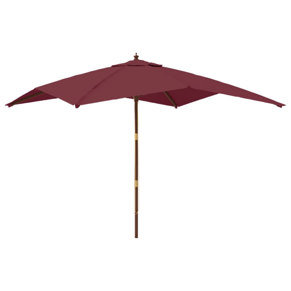 (red) vidaXL Garden Parasol Umbrella with Wooden Pole Outdoor Parasol Sun Umbrella