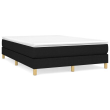 (black, 25 cm/ 4ft6 double) vidaXL Box Spring Bed Frame Mattress Foundation Upholstered Bed Base Fabric