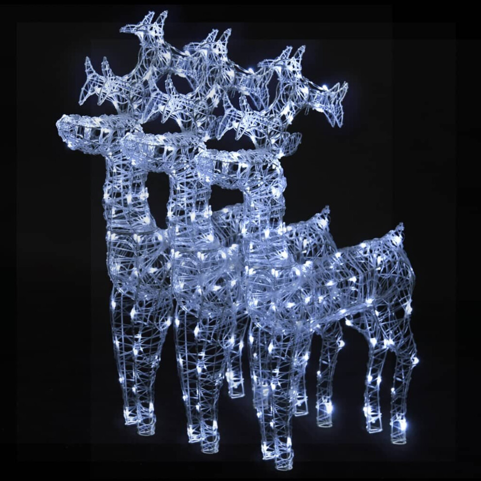 Vidaxl (Cold White, 60 X 16 X 100 Cm/ 3 Pcs) Reindeer Christmas Decoration Xmas Glowing Reindeer Multi Colours/Sizes
