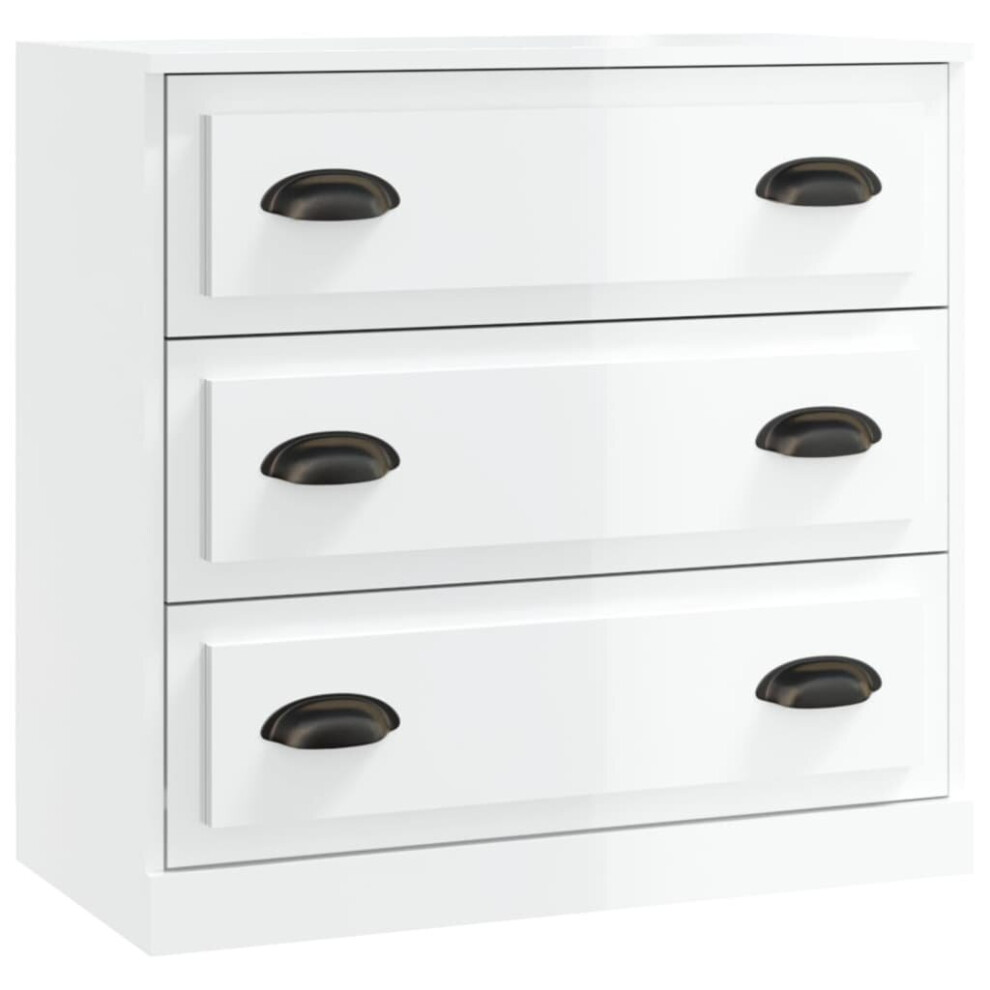 (high gloss white) vidaXL Sideboard Cabinet Cupboard Highboard Home Organiser Engineered Wood