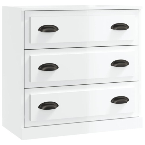 VidaXL (high gloss white) vidaXL Sideboards Storage Cabinet Cupboard Highboard 2 pcs Engineered Wood 2