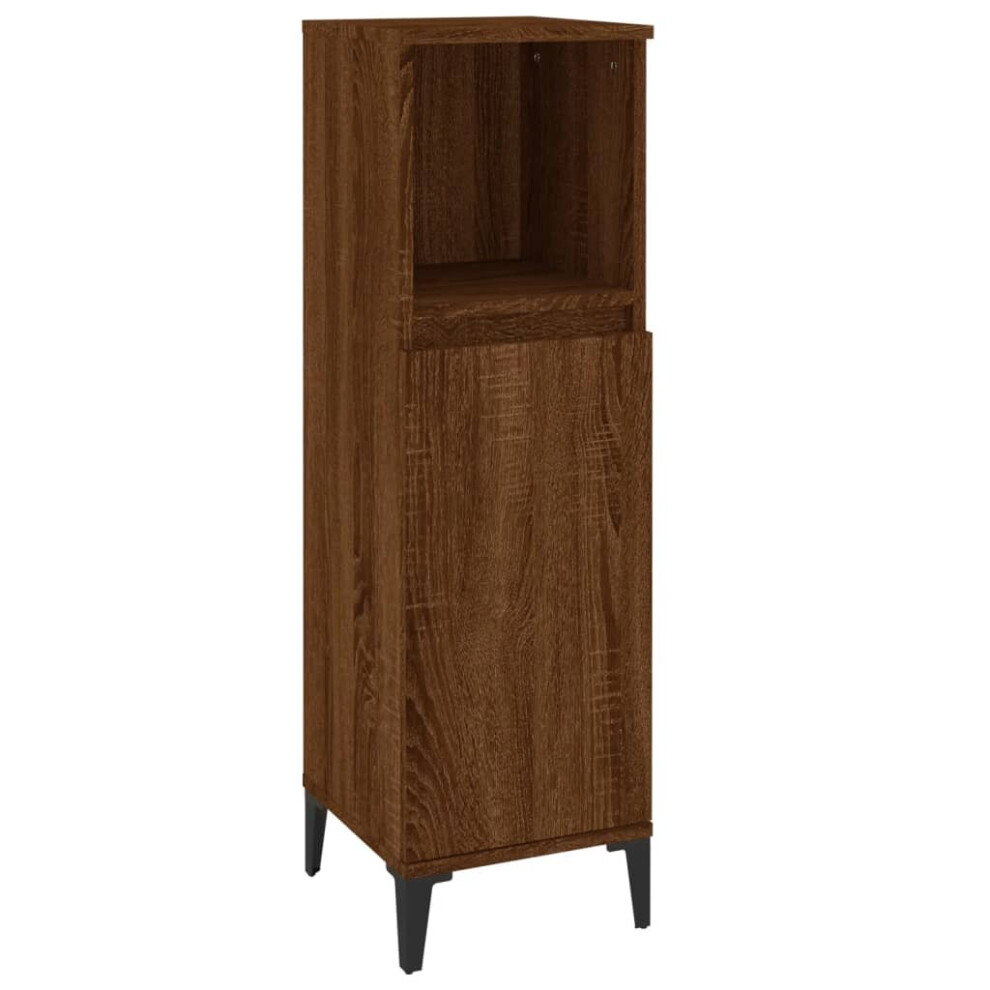 (brown oak) vidaXL Bathroom Cabinet Cupboard Washroom Storage Cabinet Engineered Wood