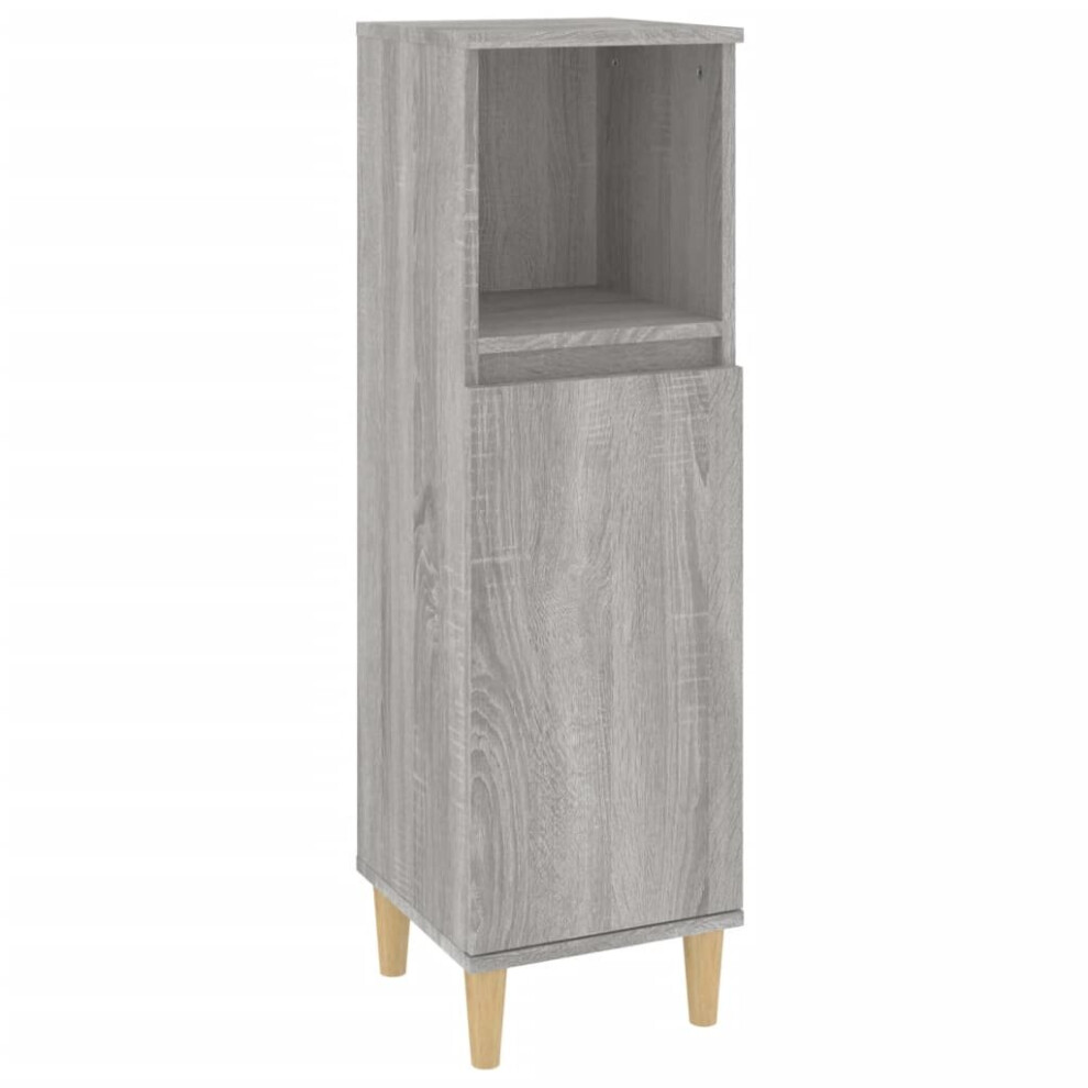 Vidaxl (Grey Sonoma) Bathroom Cabinet Cupboard Washroom Storage Cabinet Engineered Wood