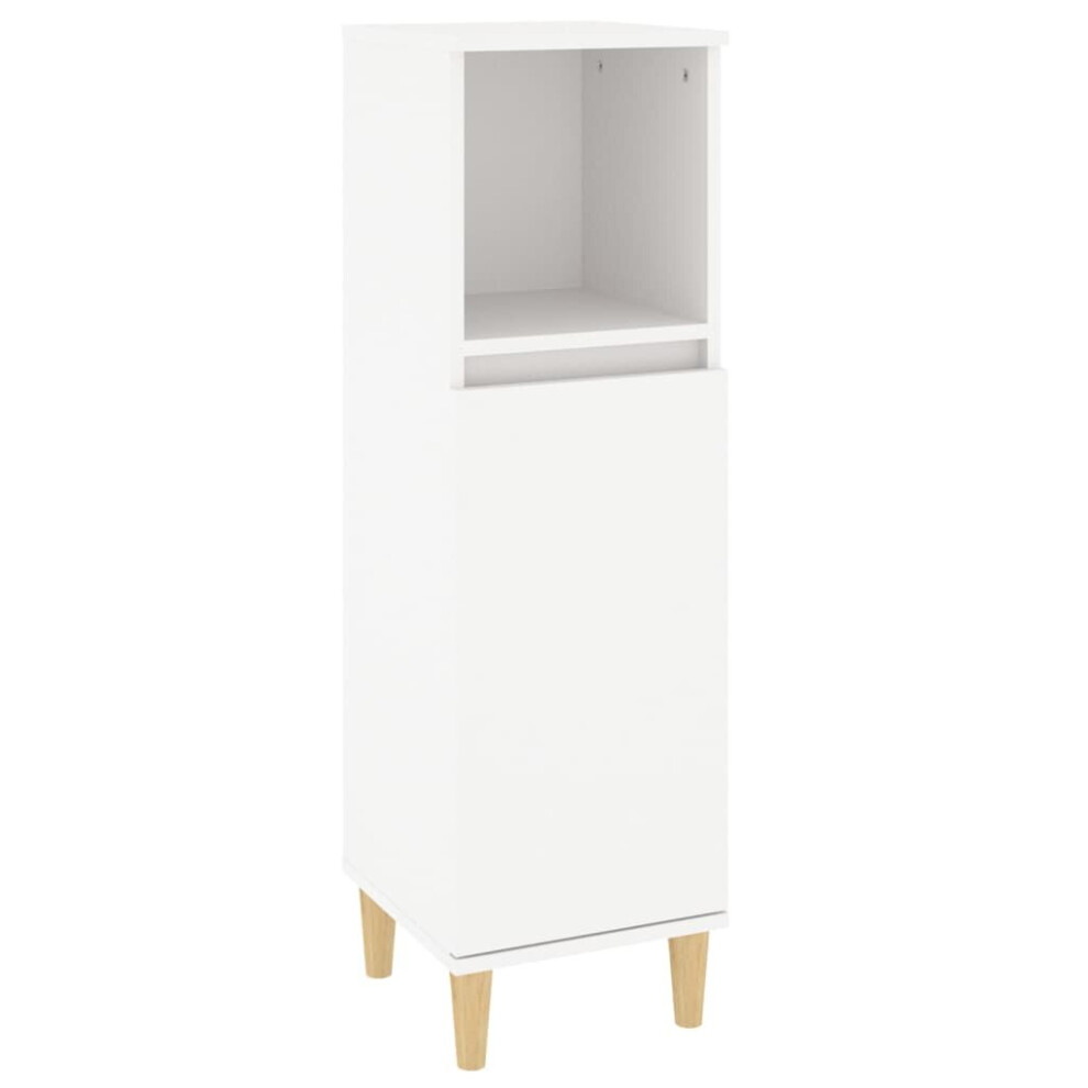 Vidaxl (White) Bathroom Cabinet Cupboard Washroom Storage Cabinet Engineered Wood White