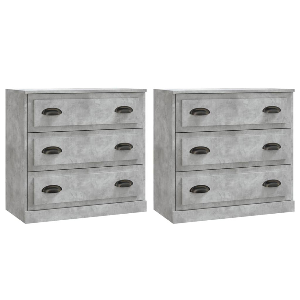 (concrete grey) vidaXL Sideboards Storage Cabinet Cupboard Highboard 2 pcs Engineered Wood