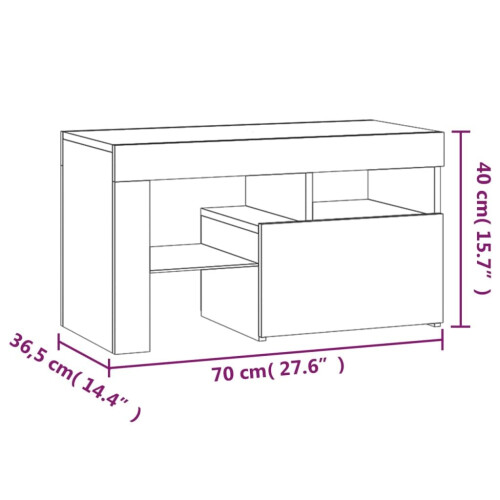 VidaXL (white) vidaXL 2x Bedside Cabinets with LED Lights Side Table Nightstand Multi Colours 1