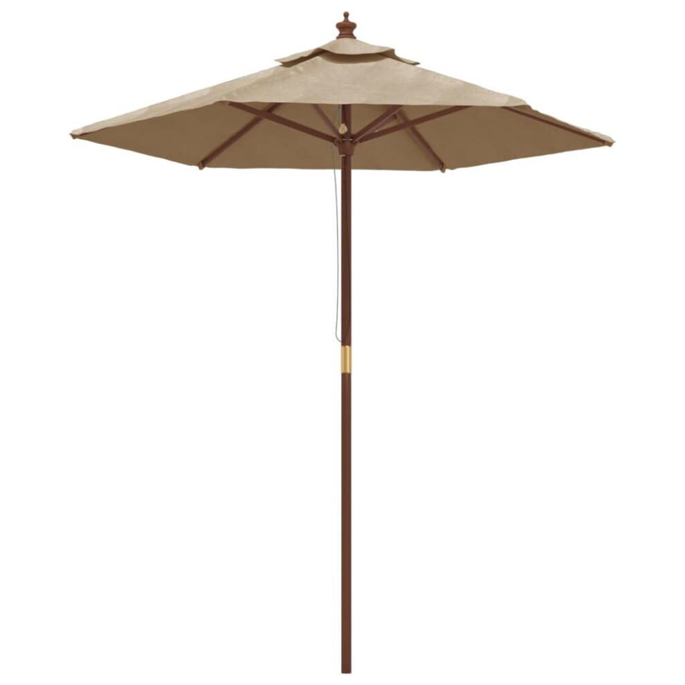 Vidaxl (Taupe) Garden Parasol Outdoor Umbrella Parasol Sun Shade With Wooden Pole