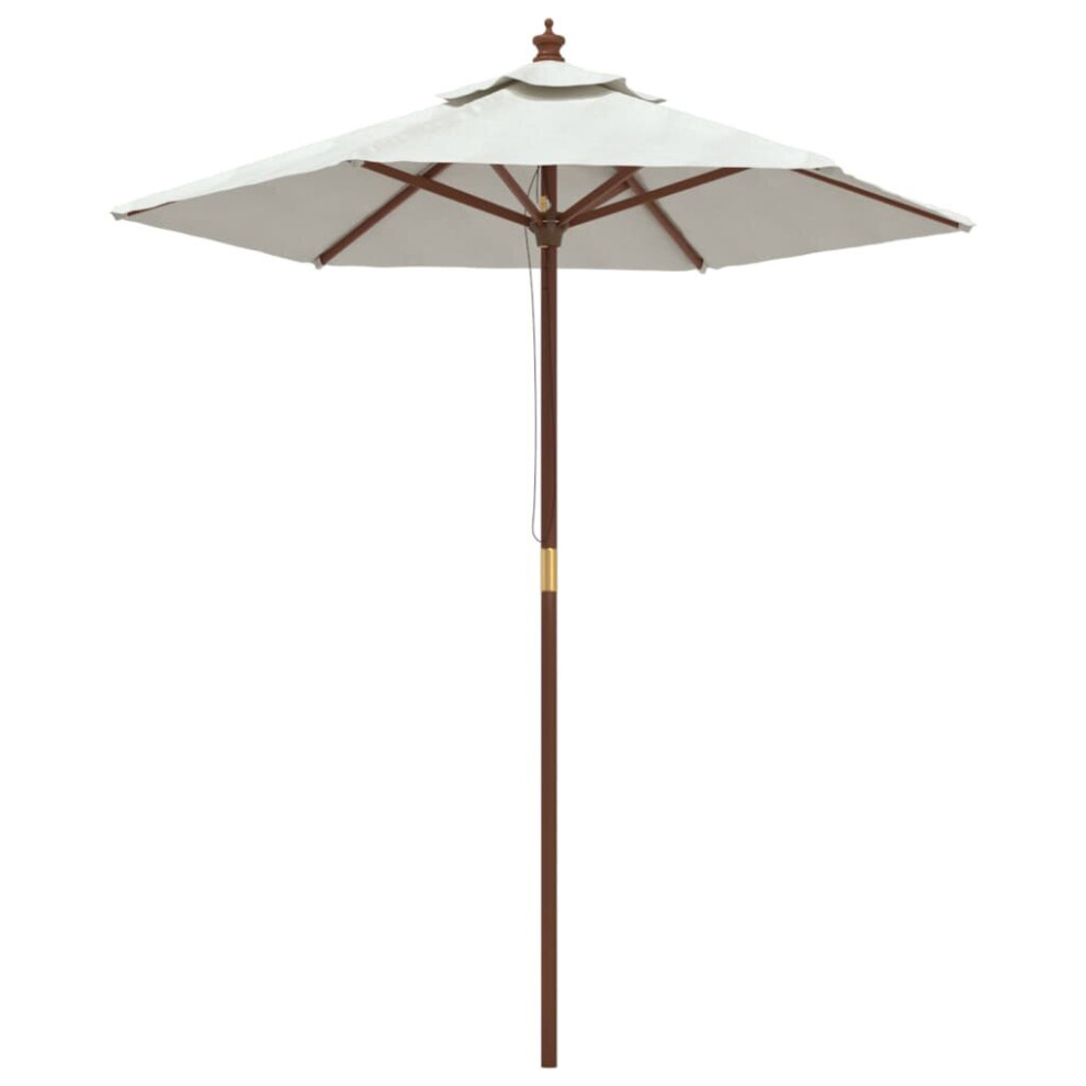 Vidaxl (Sand) Garden Parasol Outdoor Umbrella Parasol Sun Shade With Wooden Pole
