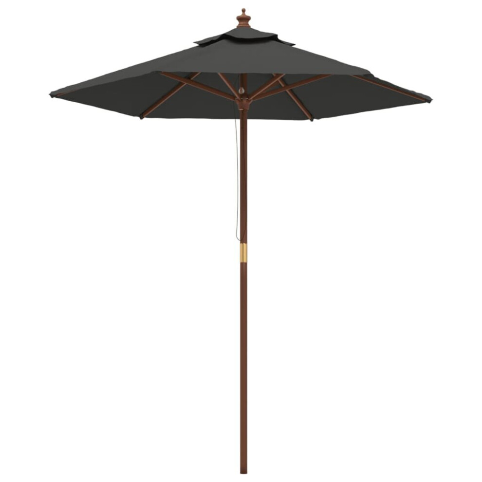 Vidaxl (Anthracite) Garden Parasol Outdoor Umbrella Parasol Sun Shade With Wooden Pole