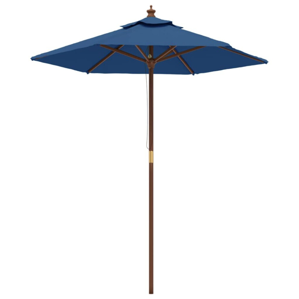 Vidaxl (Blue) Garden Parasol Outdoor Umbrella Parasol Sun Shade With Wooden Pole