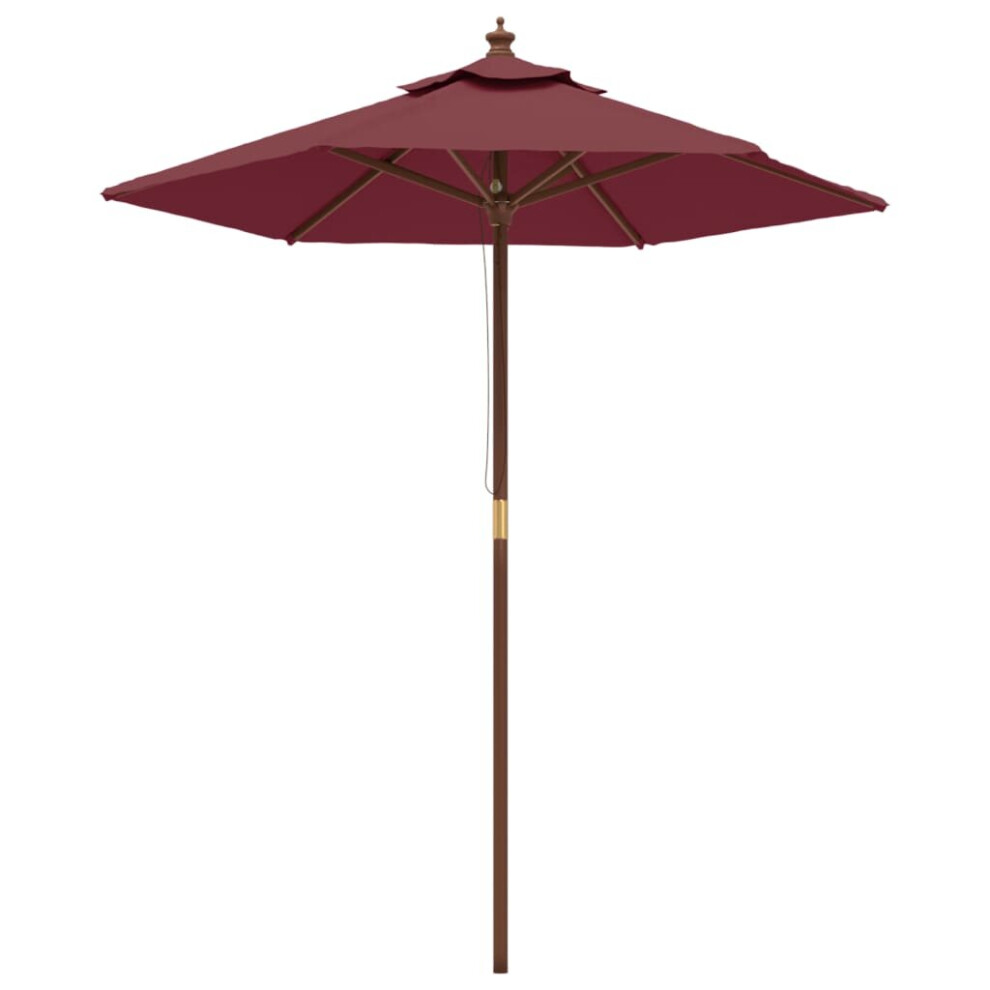 Vidaxl (Red) Garden Parasol Outdoor Umbrella Parasol Sun Shade With Wooden Pole