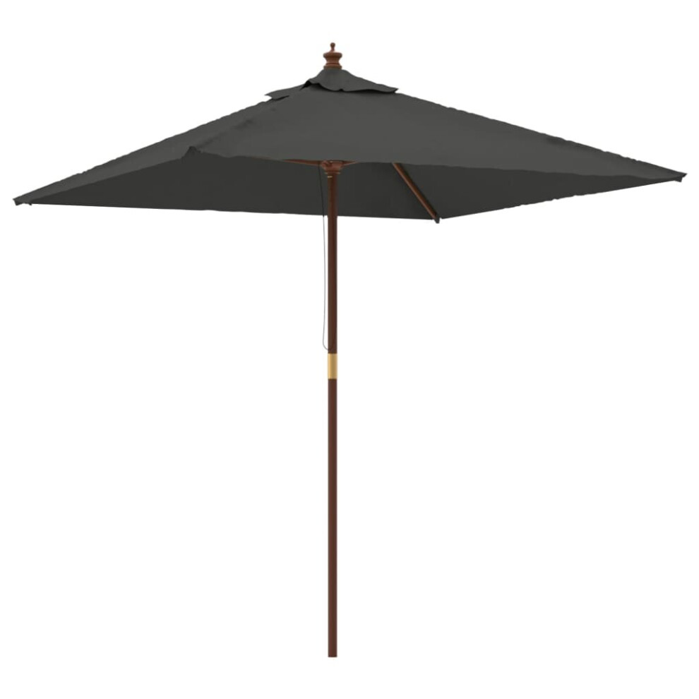 Vidaxl (Anthracite) Garden Parasol Umbrella With Wooden Pole Outdoor Parasol Sun Umbrella