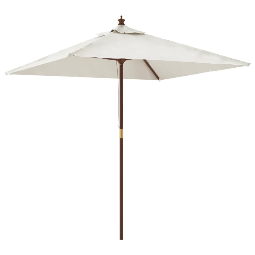 Vidaxl (Sand) Garden Parasol Umbrella With Wooden Pole Outdoor Parasol Sun Umbrella