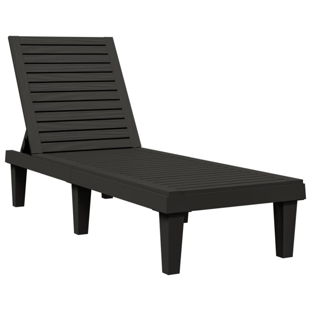 (black) vidaXL Sun Lounger Recliner Chaise Lounge Sun Bed Chair Light Polypropylene