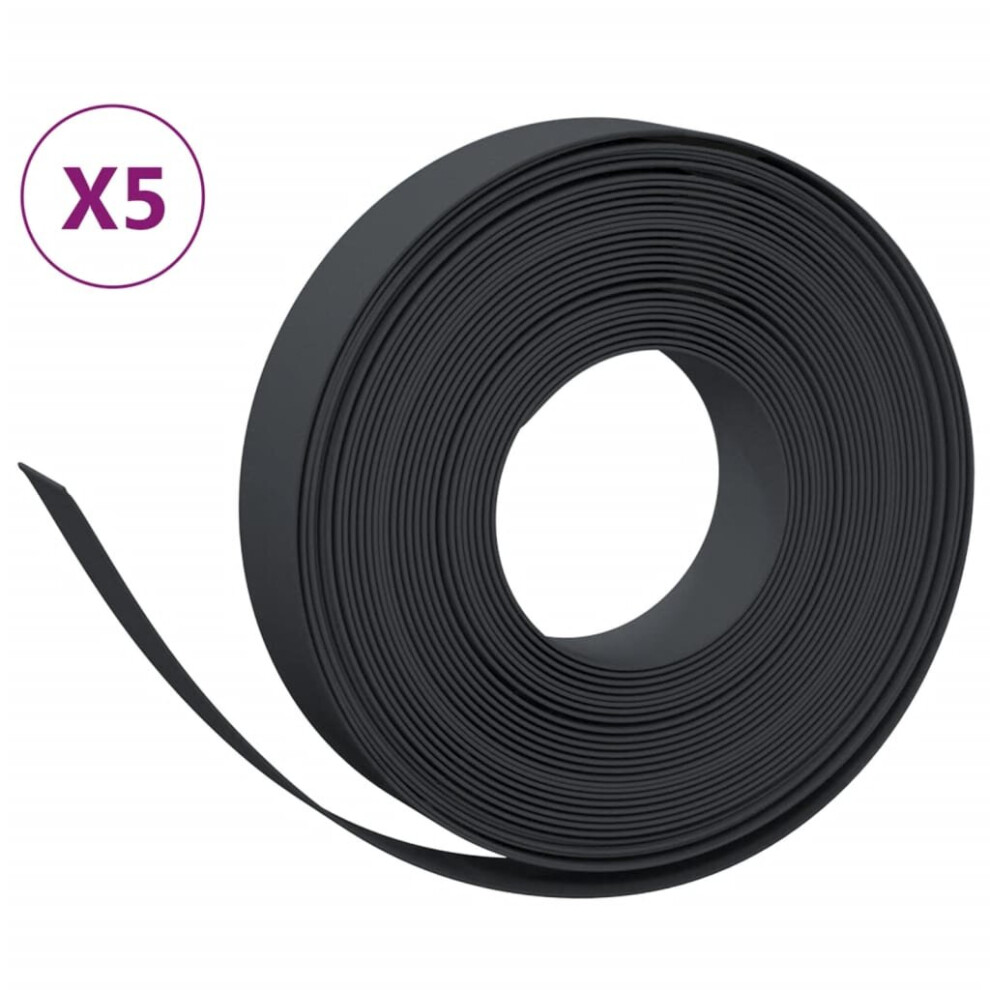 (black, 50 x 0.1 m) vidaXL Garden Edging Patio Lawn Edging Garden Border Rolls 5 pcs Polyethylene