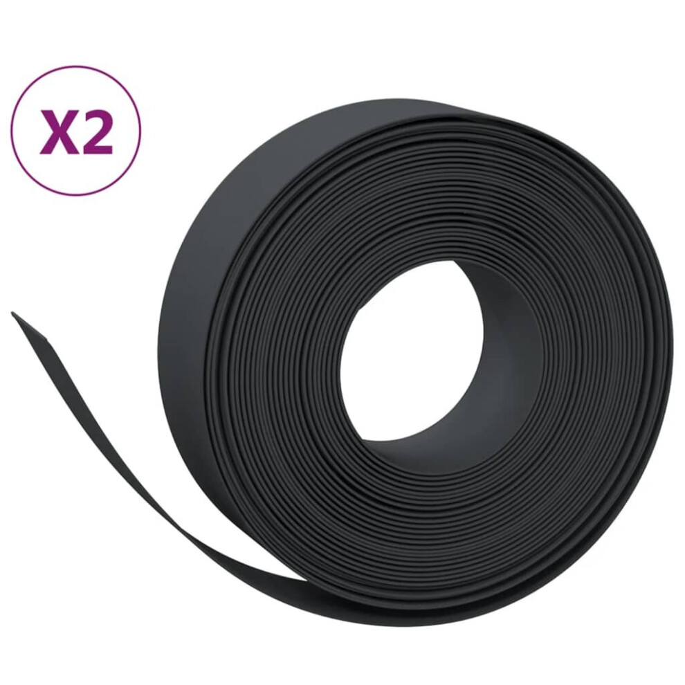 (black, 20 x 0.15 m) vidaXL Garden Edging Patio Lawn Edging Garden Border Rolls 5 pcs Polyethylene