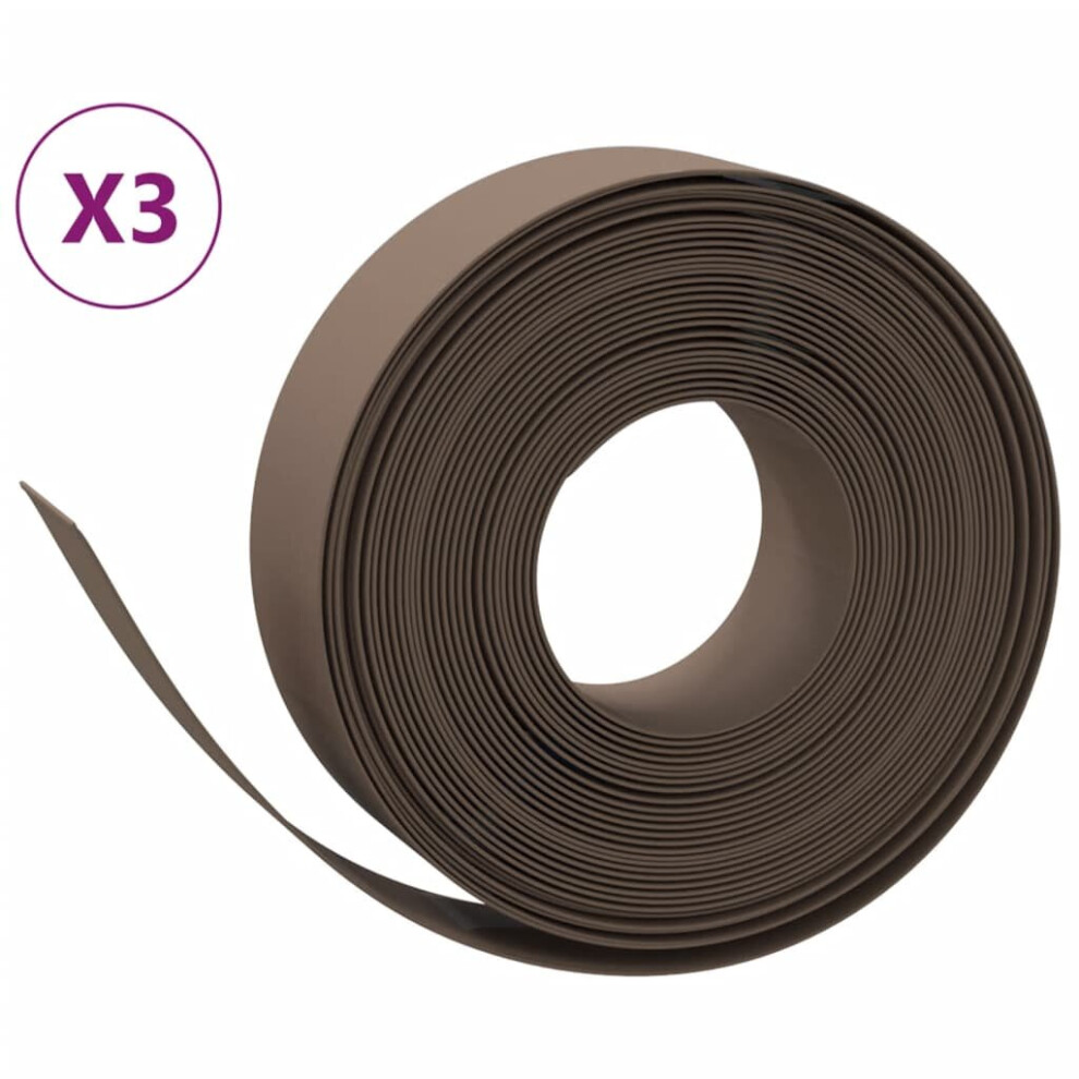 (brown, 30 x 0.15 m) vidaXL Garden Edging Patio Lawn Edging Garden Border Rolls 5 pcs Polyethylene