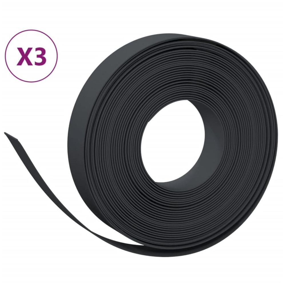 (black, 30 x 0.1 m) vidaXL Garden Edging Patio Lawn Edging Garden Border Rolls 5 pcs Polyethylene