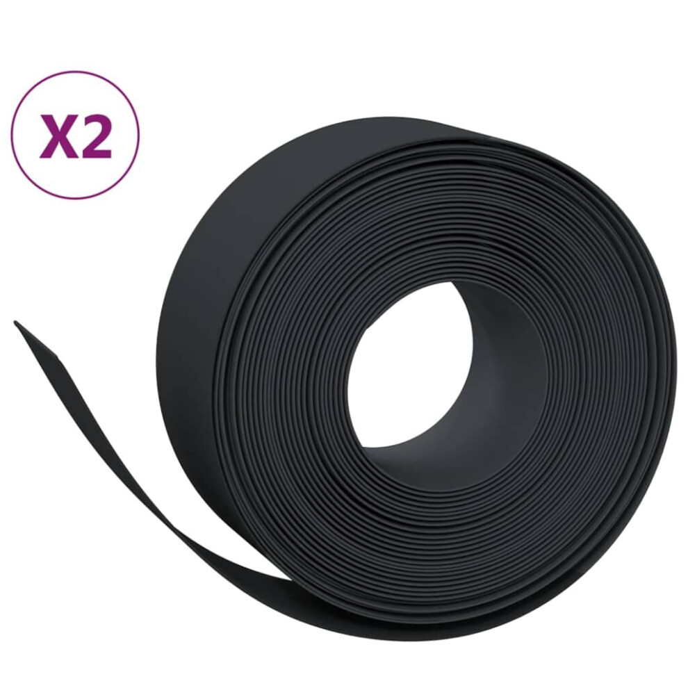 (black, 20 x 0.2 m) vidaXL Garden Edging Patio Lawn Edging Garden Border Rolls 5 pcs Polyethylene