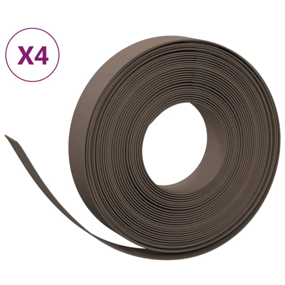 (brown, 40 X 0.1 m) vidaXL Garden Edging Patio Lawn Edging Garden Border Rolls 5 Pcs Polyethylene